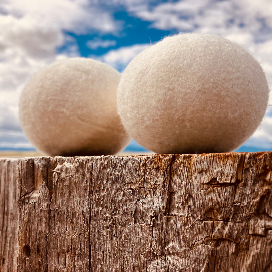 Two Wyoming Wool Dryer Balls